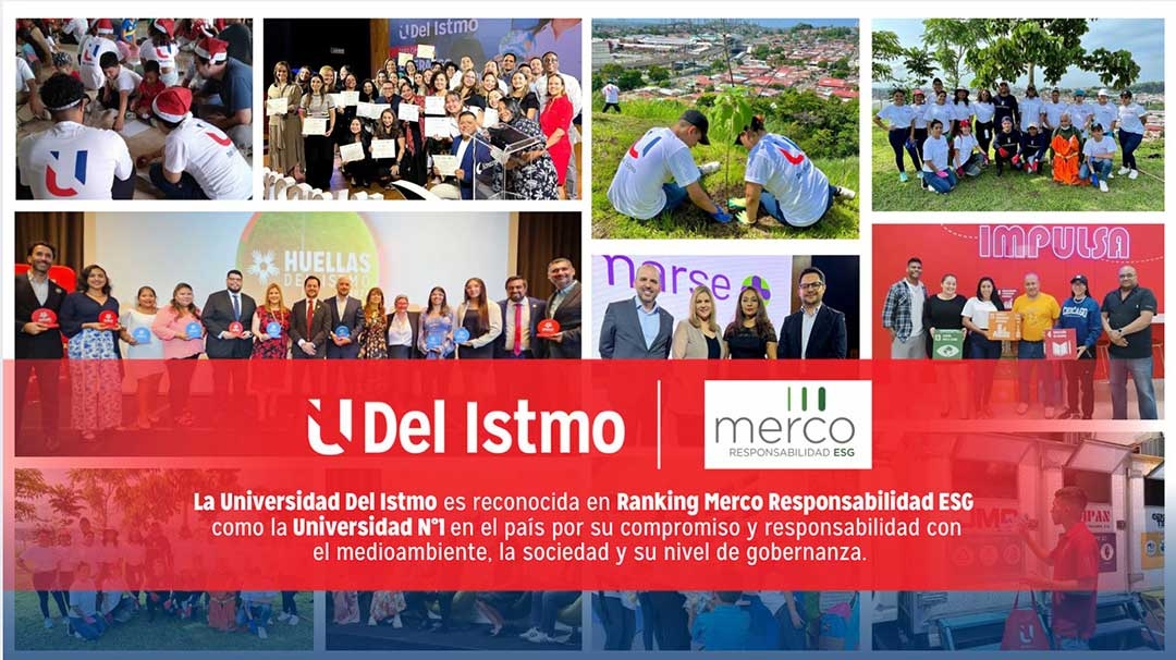 Universidad del Istmo es reconocida en Ranking Merco Responsabilidad ESG como la Universidad N°1 en el país por su compromiso y responsabilidad con el medioambiente, la sociedad y su nivel de gobernanza.