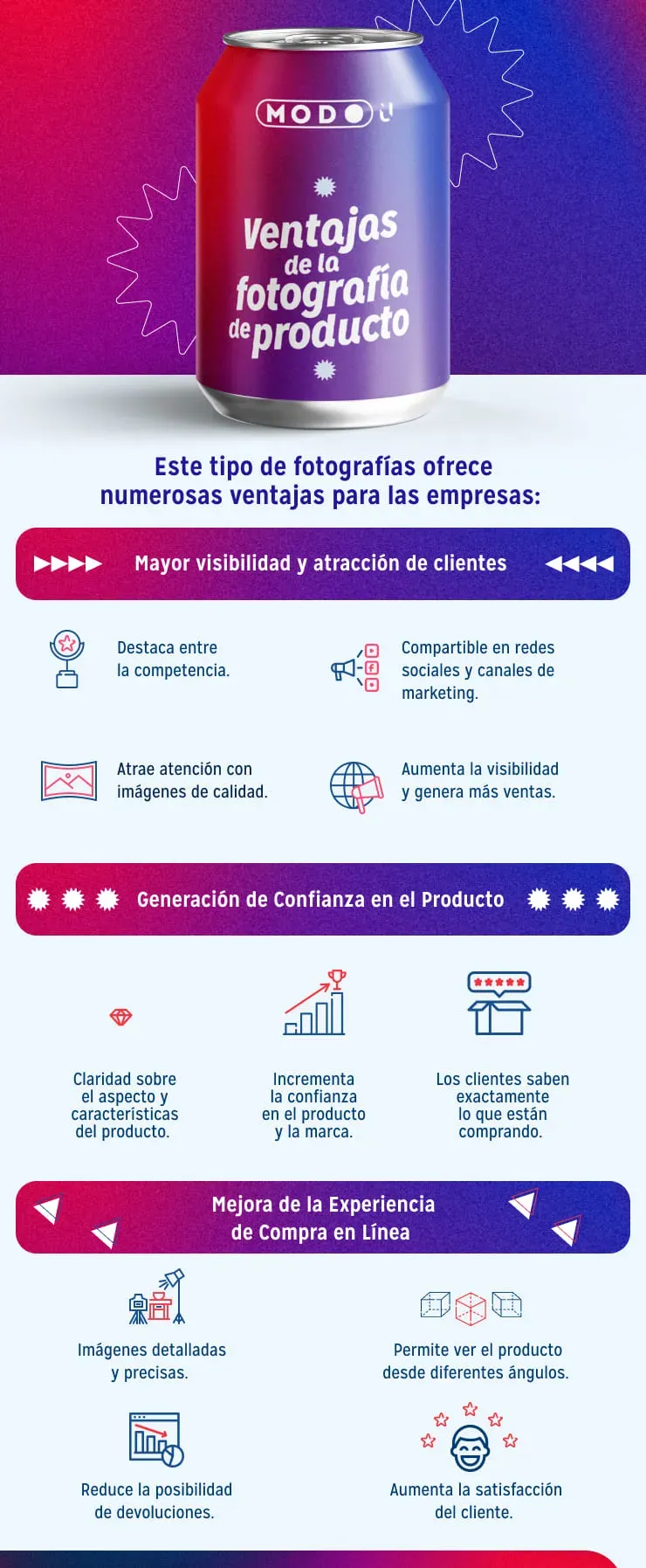 Ventajas de la fotografía de producto 